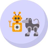 Robot Flat Bubble Icon vector