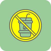 Prohibited Sign Filled Yellow Icon vector