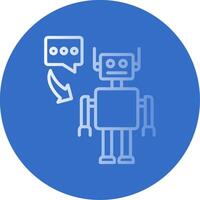 Robot Flat Bubble Icon vector