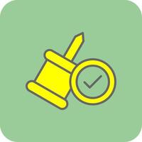 Pin Filled Yellow Icon vector