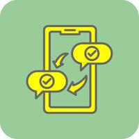 Text Message Filled Yellow Icon vector