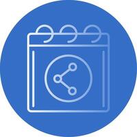 Shared Calender Flat Bubble Icon vector