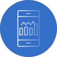 Bar Analytics Flat Bubble Icon vector