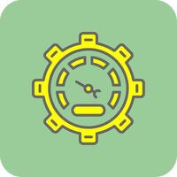 Speedometer Filled Yellow Icon vector