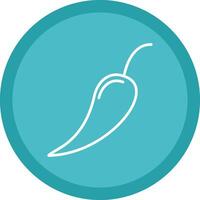 Chilli Line Multi Circle Icon vector
