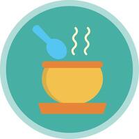 Soup Flat Multi Circle Icon vector