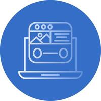 Landing Page Flat Bubble Icon vector