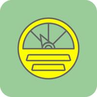 Gauge Filled Yellow Icon vector