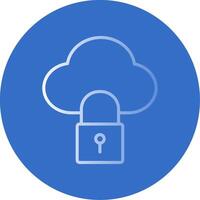 Cloud Lock Flat Bubble Icon vector