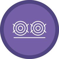Hay Bale Line Multi Circle Icon vector