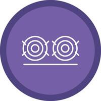 Hay Bale Line Multi Circle Icon vector