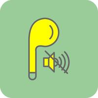 Earbud Filled Yellow Icon vector