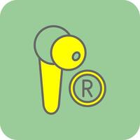 Earbud Filled Yellow Icon vector