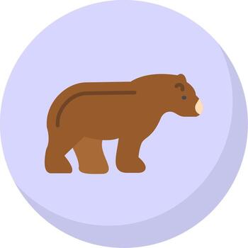 oso plano burbuja icono vector