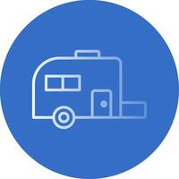 Caravan Flat Bubble Icon vector