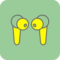 Earbuds Filled Yellow Icon vector