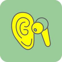 Listen Filled Yellow Icon vector