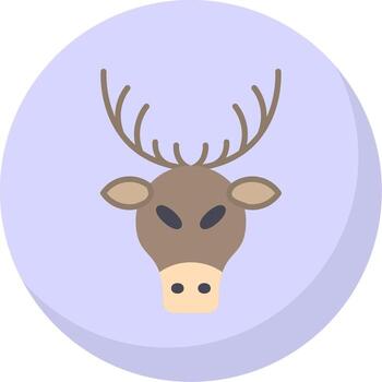 Deer Flat Bubble Icon vector