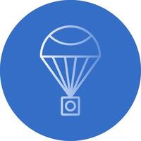 Parachute Flat Bubble Icon vector