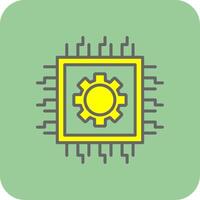 Processor Filled Yellow Icon vector