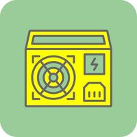 Power Supply Filled Yellow Icon vector