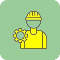 Worker Filled Yellow Icon vector