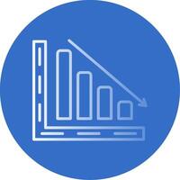 Bar Chart Flat Bubble Icon vector