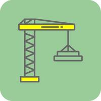 Crane Filled Yellow Icon vector