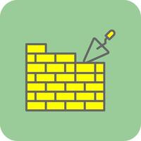 Brickwall Filled Yellow Icon vector