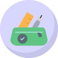 Pencil Case Flat Bubble Icon vector