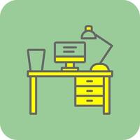 Work Table Filled Yellow Icon vector