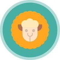 Sheep Flat Multi Circle Icon vector