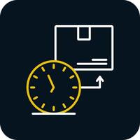 On Time Deliveries Line Red Circle Icon vector
