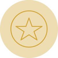 Star Line Yellow Circle Icon vector