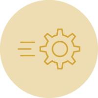 Gear Line Yellow Circle Icon vector