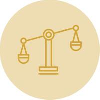 Balance Scale Line Yellow Circle Icon vector