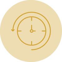 Back In Time Line Yellow Circle Icon vector