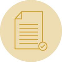 Approved Line Yellow Circle Icon vector