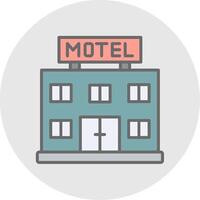 motel línea lleno ligero icono vector