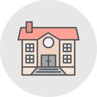 Mansion Line Filled Light Icon vector