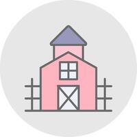 Farmhouse Line Filled Light Icon vector