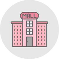 Shopping Mall Line Filled Light Icon vector