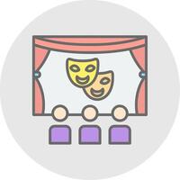 Theater Line Filled Light Icon vector