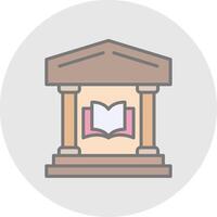 Library Line Filled Light Icon vector