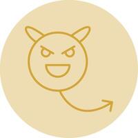 Evil Line Yellow Circle Icon vector