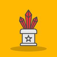 Crystals Filled Shadow Icon vector
