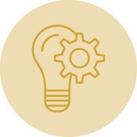 Innovation Line Yellow Circle Icon vector