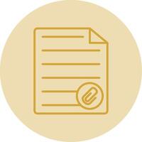 Paperclip Line Yellow Circle Icon vector