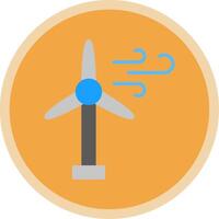 Wind Turbine Flat Multi Circle Icon vector