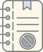 Notes Line Filled Light Icon vector